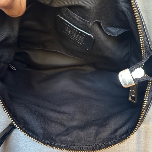 Coach Mae Black Pebbled Leather Large Crossbody File Bag - Picture 10 of 15